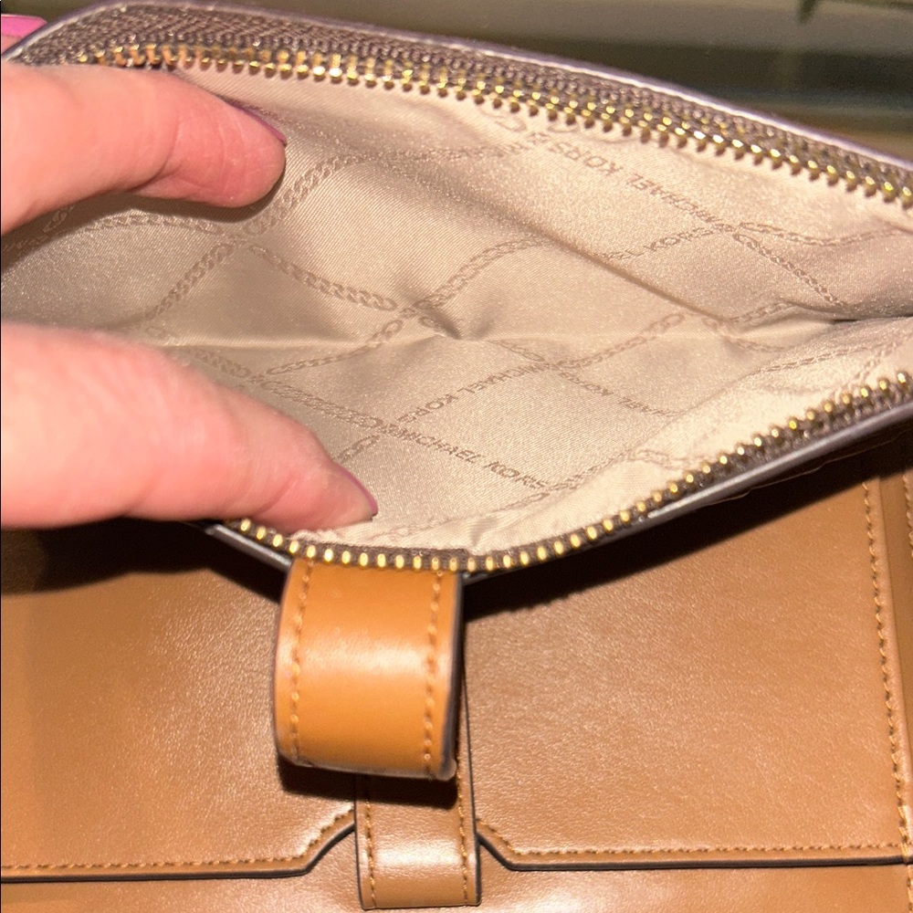 Michael Kors Dark Brown Wristlet with Gold Accents - Picture 8 of 15